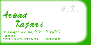 arpad kajari business card